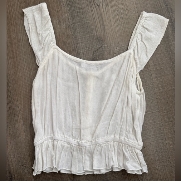 EARTHBOUND White Sleeveless Smocked Button Detail Top S - Picture 3 of 4